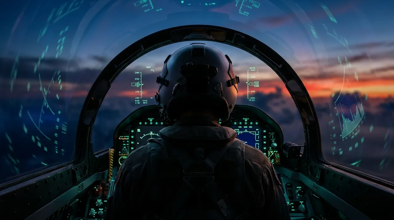 Cockpit de pilote de chasse — métaphore du DSI qui pilote sa Power Platform avec KALM